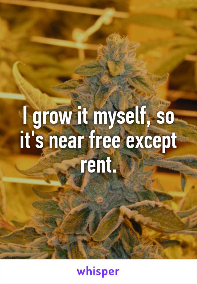 I grow it myself, so it's near free except rent.