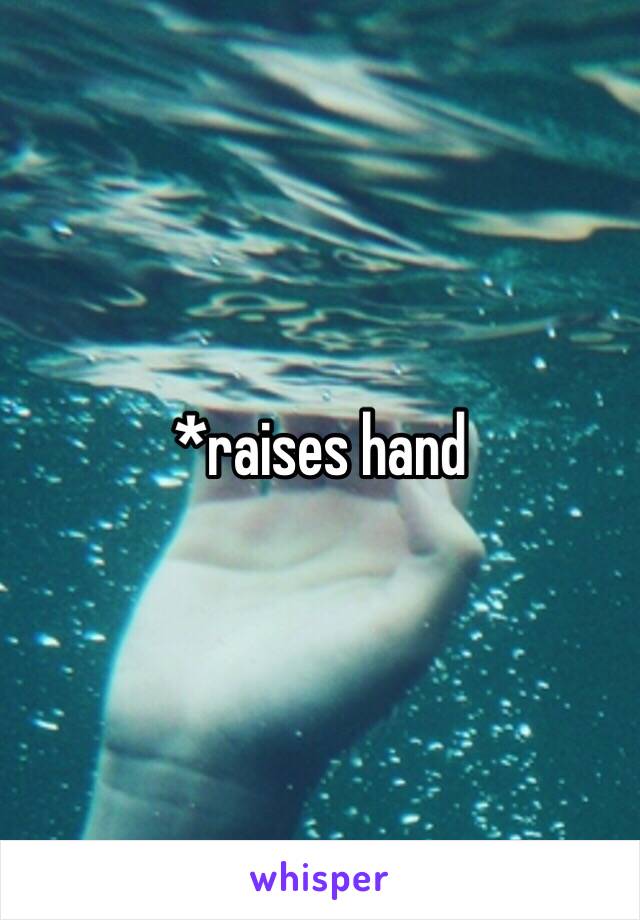 *raises hand