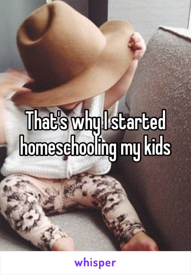 That's why I started homeschooling my kids