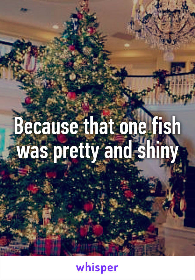 Because that one fish was pretty and shiny