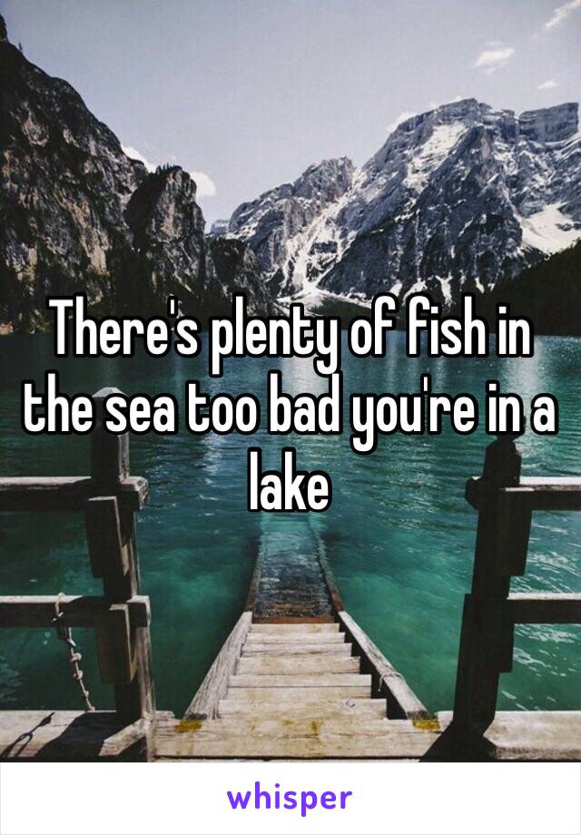 There's plenty of fish in the sea too bad you're in a lake 