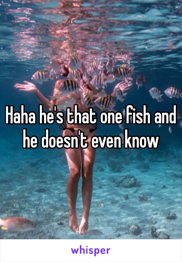 Haha he's that one fish and he doesn't even know 