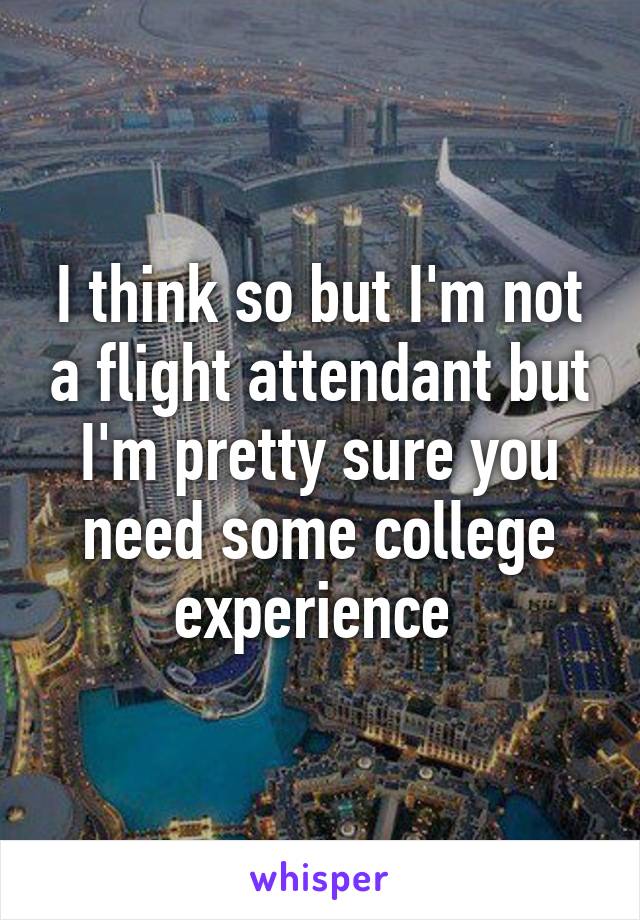 I think so but I'm not a flight attendant but I'm pretty sure you need some college experience 
