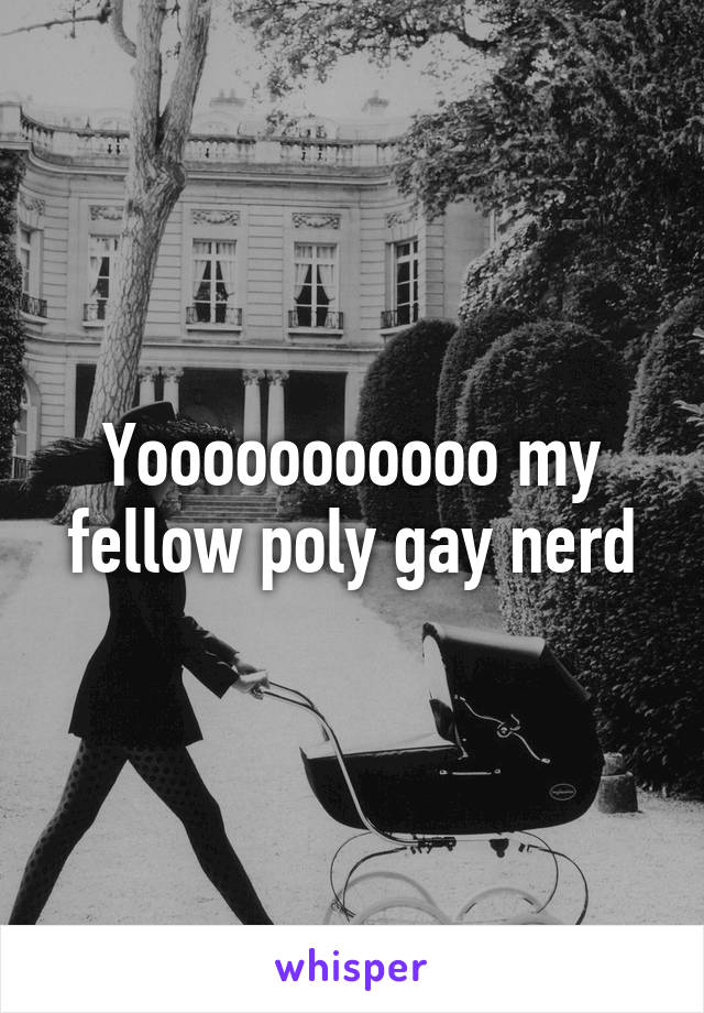 Yooooooooooo my fellow poly gay nerd