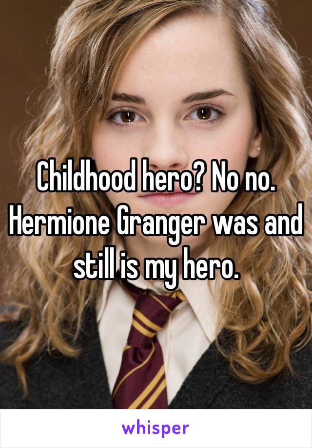 Childhood hero? No no. Hermione Granger was and still is my hero. 