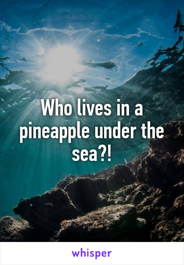 Who lives in a pineapple under the sea?!