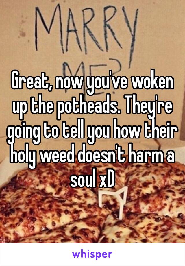 Great, now you've woken up the potheads. They're going to tell you how their holy weed doesn't harm a soul xD 