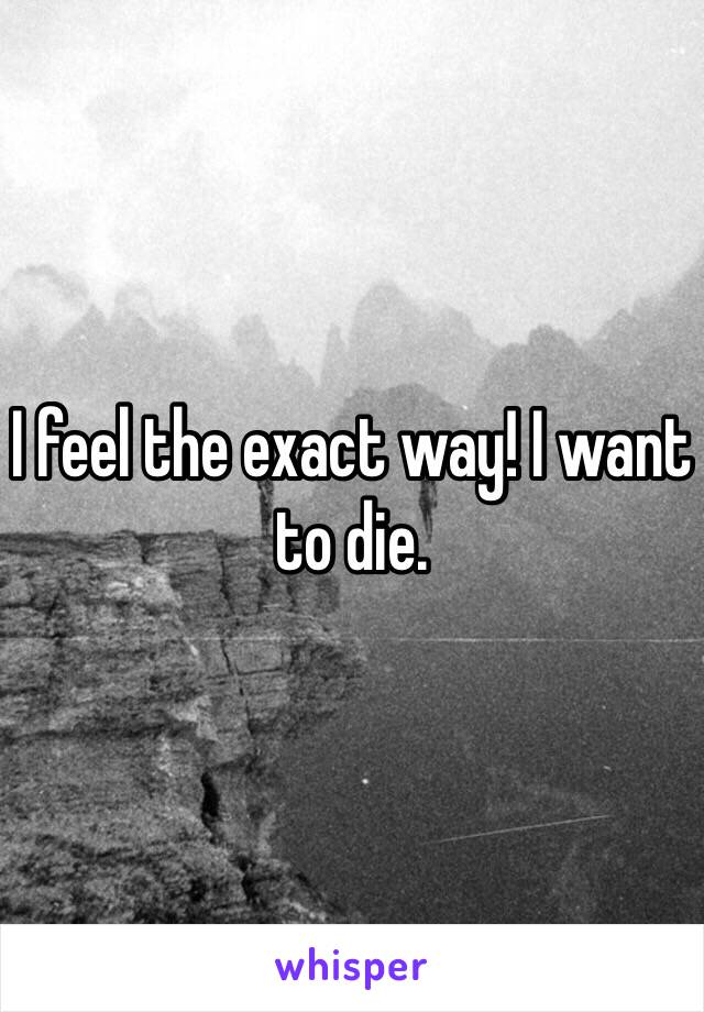 I feel the exact way! I want to die.