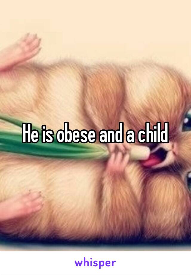 He is obese and a child  