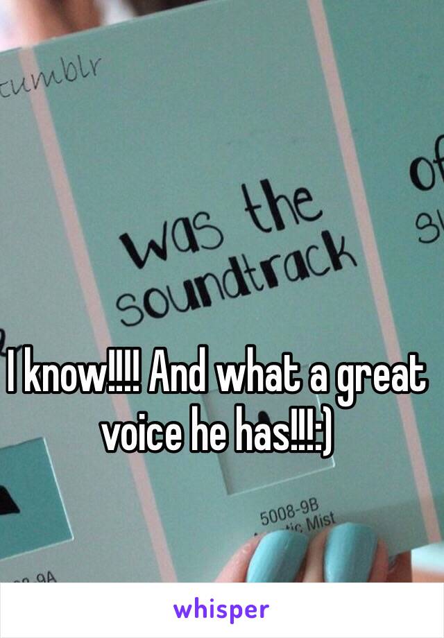 I know!!!! And what a great voice he has!!!:) 