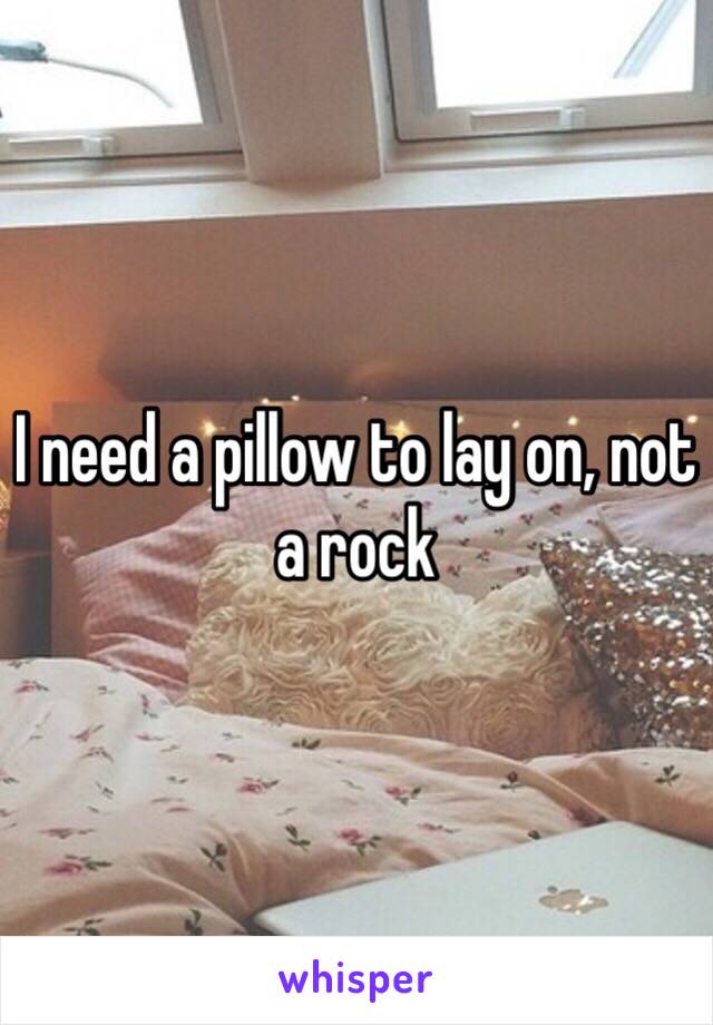 I need a pillow to lay on, not a rock