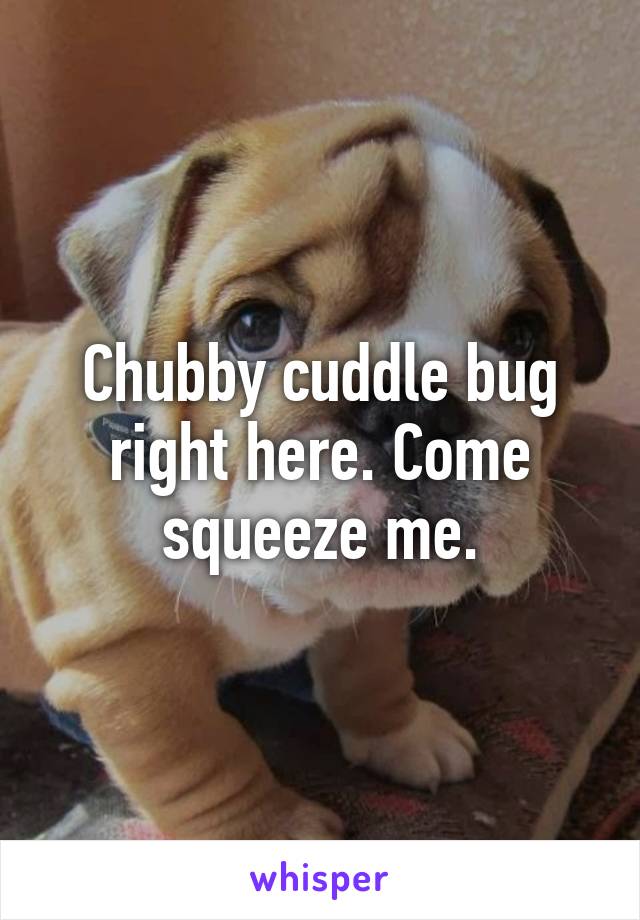 Chubby cuddle bug right here. Come squeeze me.