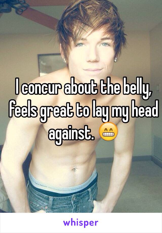 I concur about the belly, feels great to lay my head against. 😁