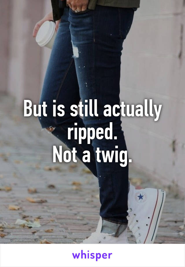 But is still actually ripped.
Not a twig.