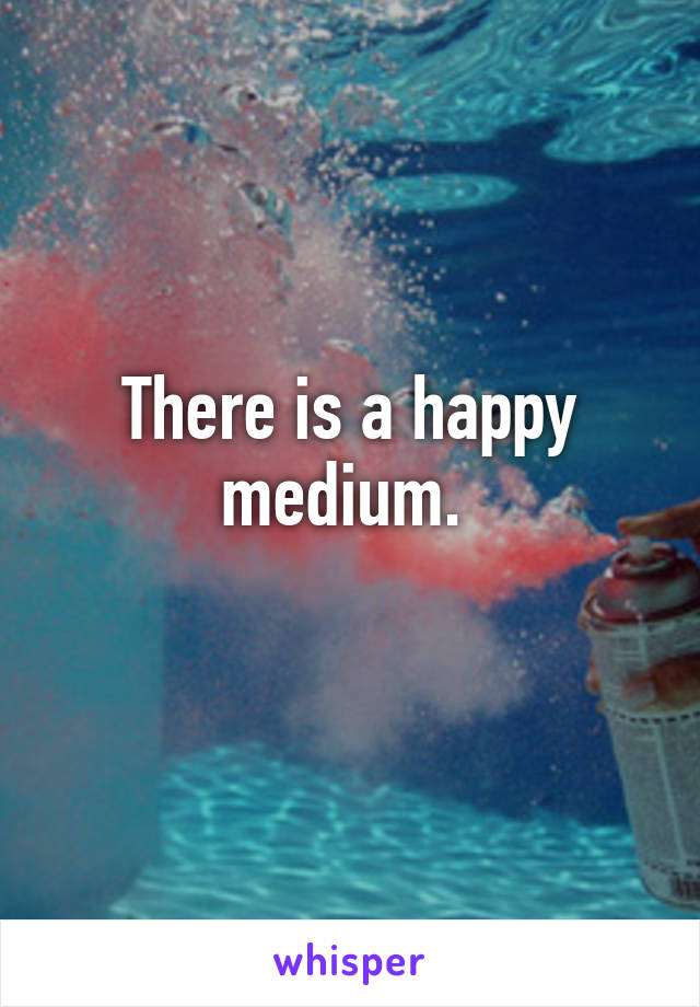 There is a happy medium. 
