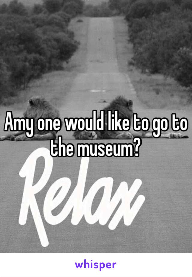 Amy one would like to go to the museum?