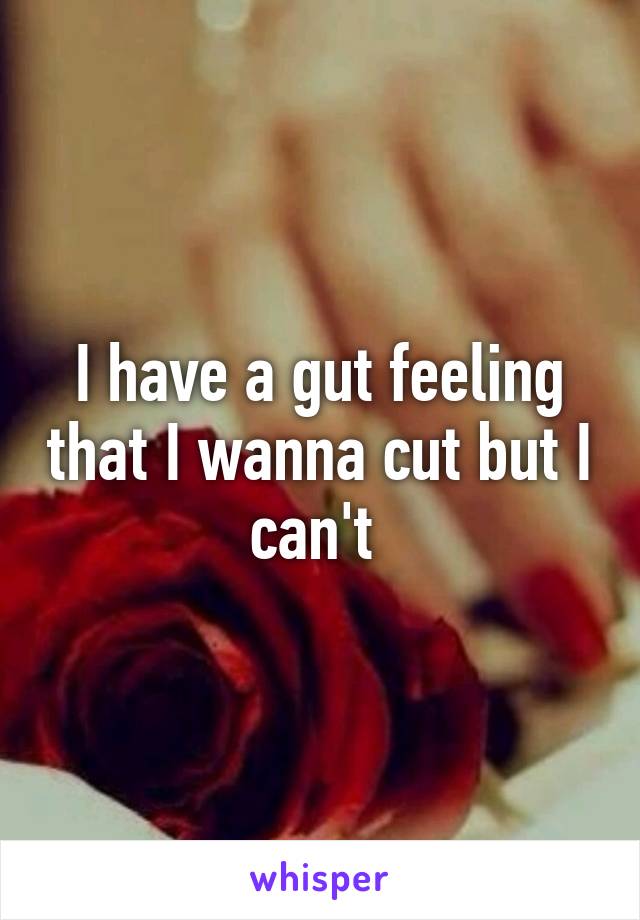 I have a gut feeling that I wanna cut but I can't 