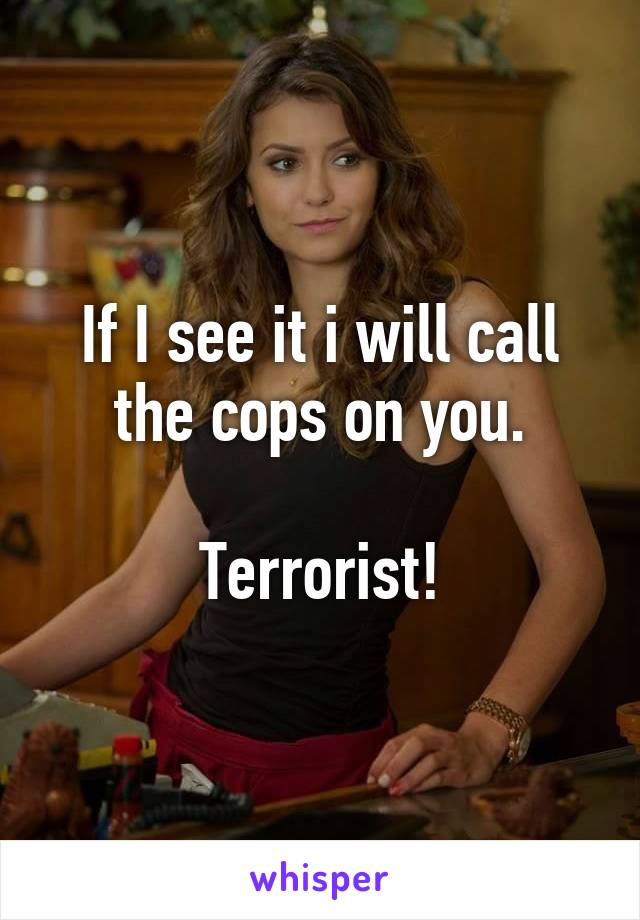 If I see it i will call
the cops on you.

Terrorist!