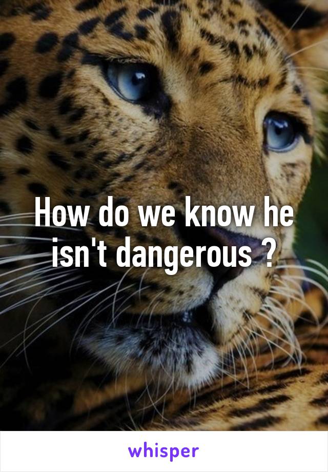 How do we know he isn't dangerous ?