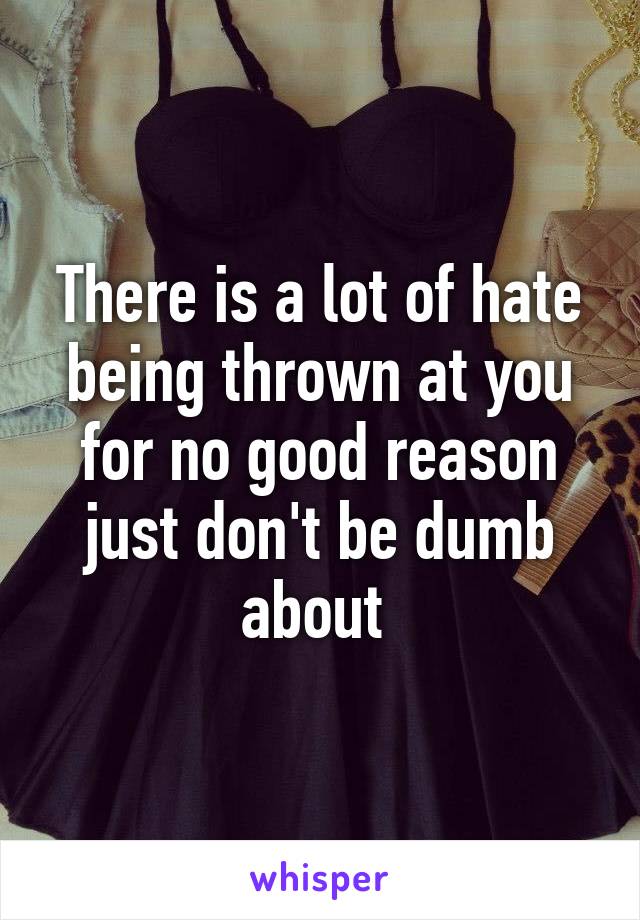 There is a lot of hate being thrown at you for no good reason just don't be dumb about 