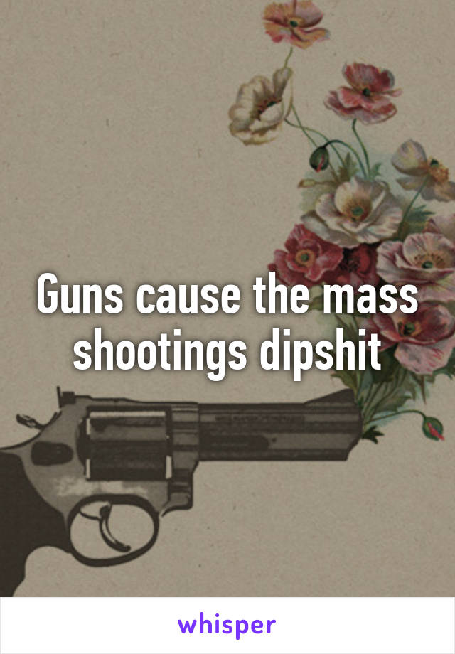 Guns cause the mass shootings dipshit