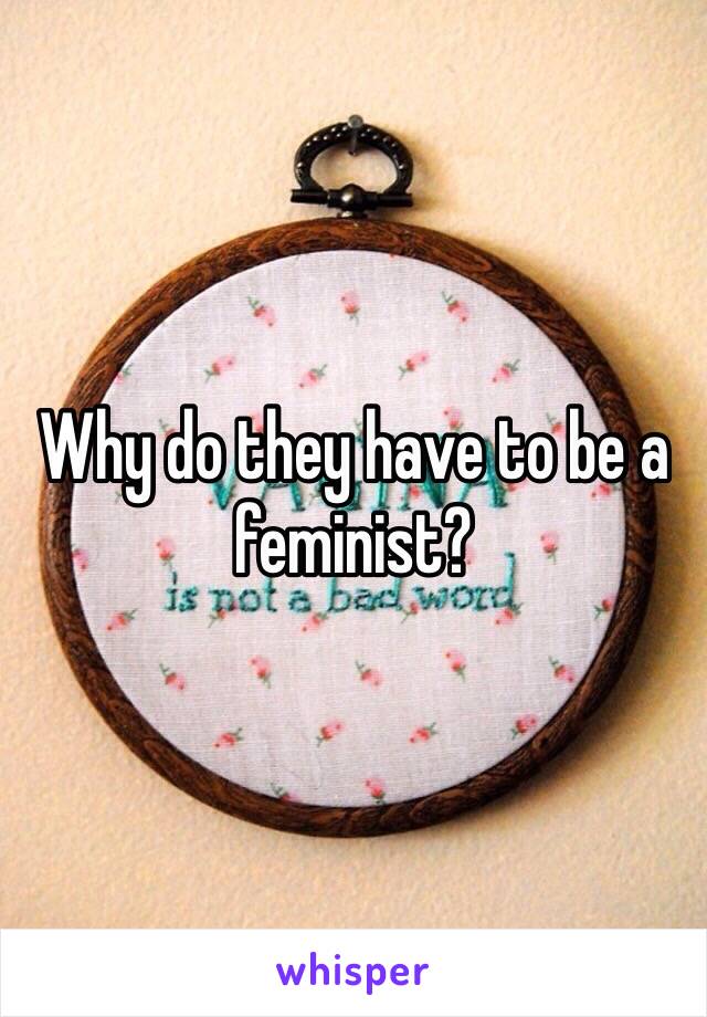 Why do they have to be a feminist?