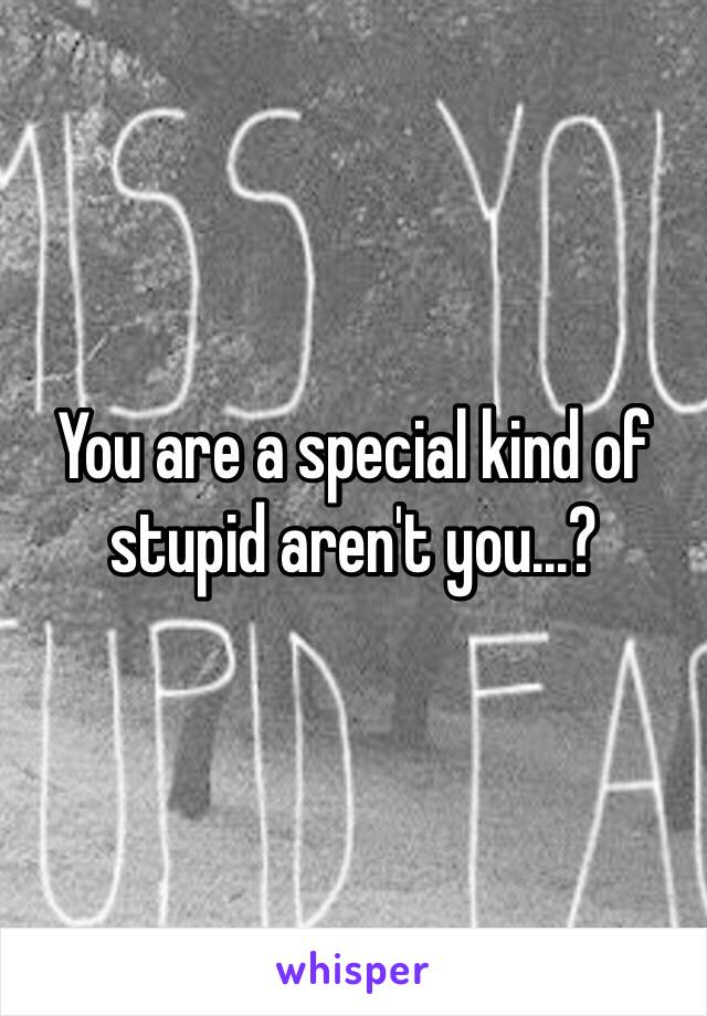 You are a special kind of stupid aren't you...?