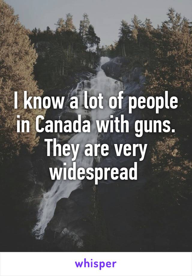 I know a lot of people in Canada with guns. They are very widespread 