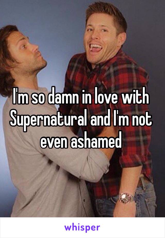 I'm so damn in love with Supernatural and I'm not even ashamed 