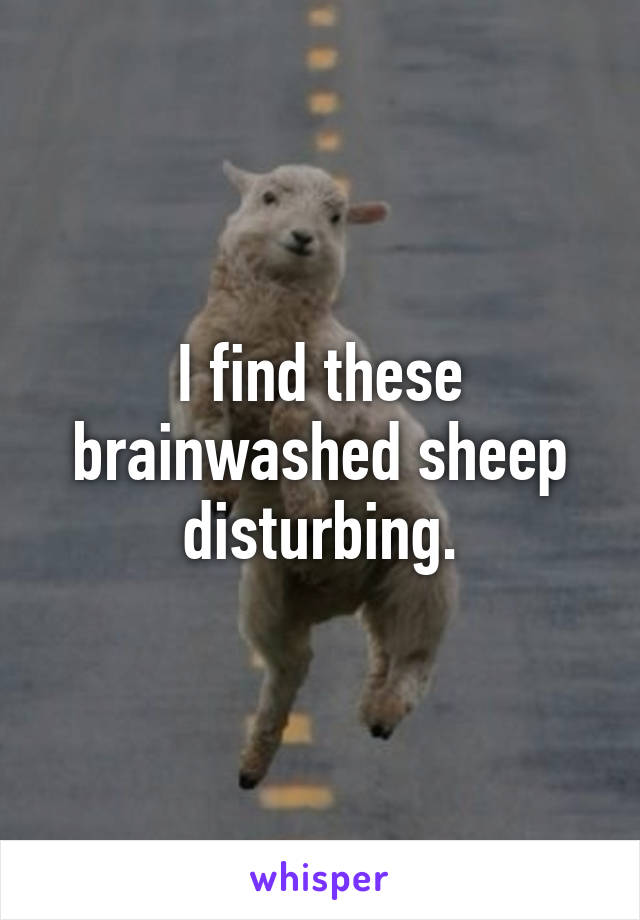 I find these brainwashed sheep disturbing.