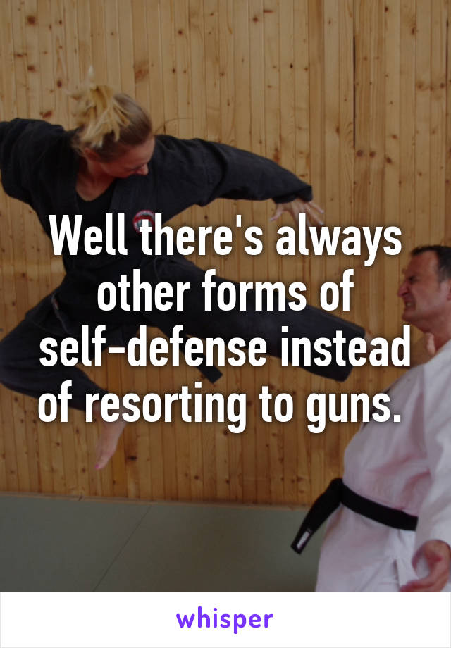 Well there's always other forms of self-defense instead of resorting to guns. 