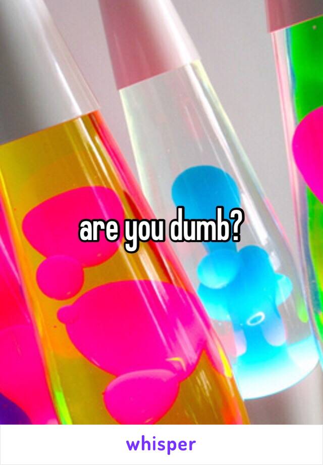 are you dumb? 