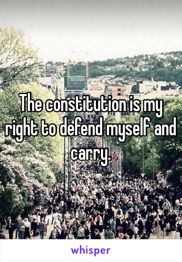 The constitution is my right to defend myself and carry.