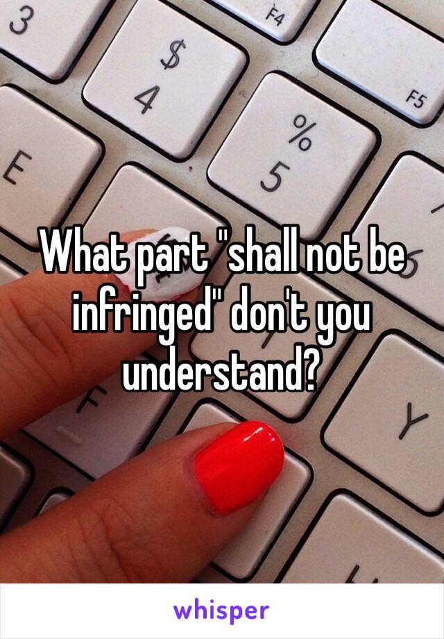 What part "shall not be infringed" don't you understand? 