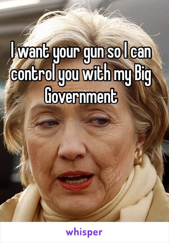 I want your gun so I can control you with my Big Government 