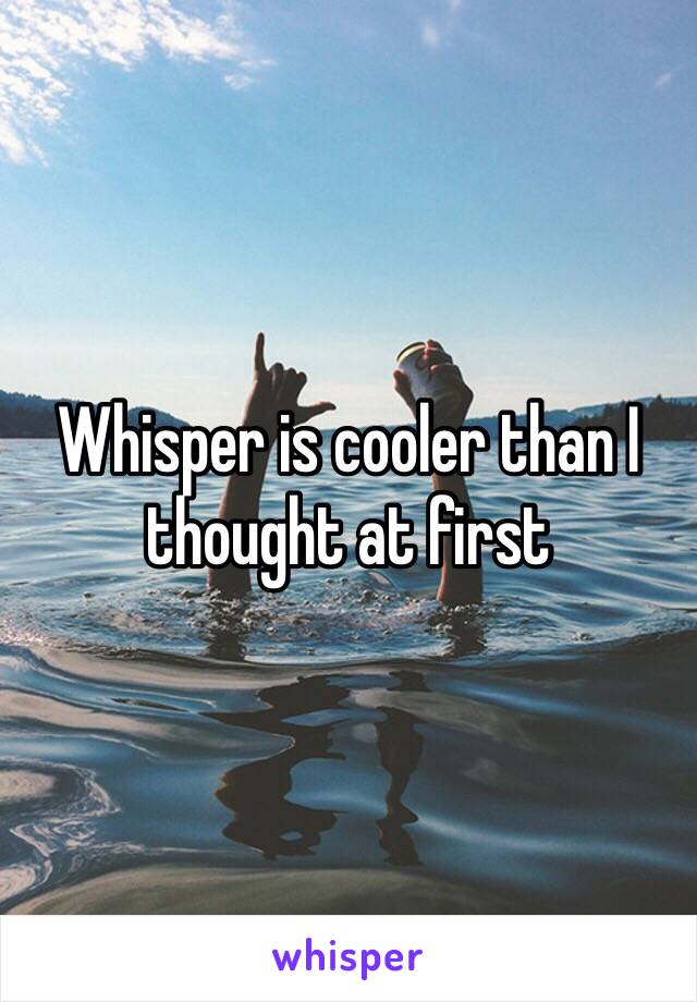 Whisper is cooler than I thought at first