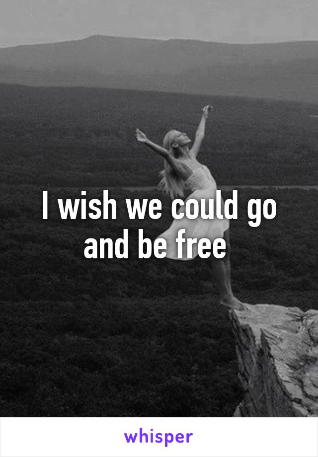 I wish we could go and be free 