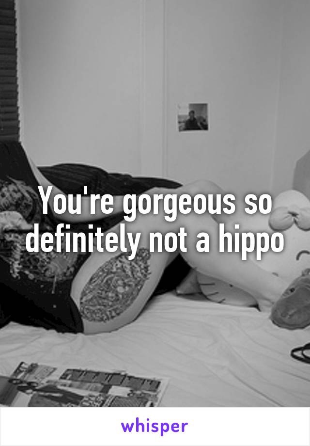 You're gorgeous so definitely not a hippo