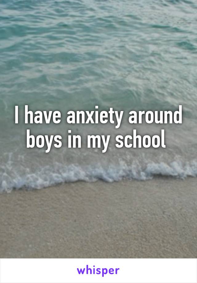 I have anxiety around boys in my school 
