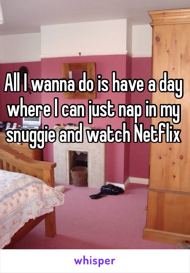 All I wanna do is have a day where I can just nap in my snuggie and watch Netflix