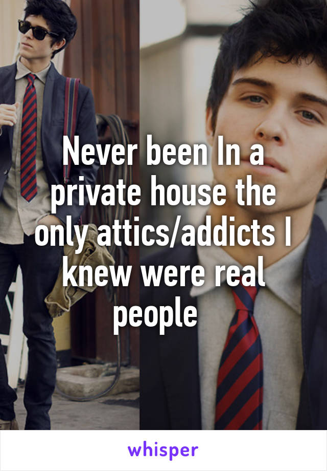 Never been In a private house the only attics/addicts I knew were real people  