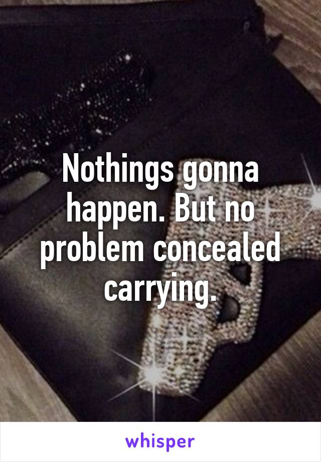 Nothings gonna happen. But no problem concealed carrying.