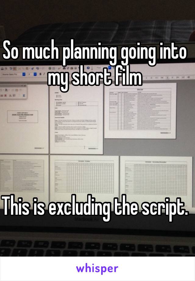 So much planning going into my short film




This is excluding the script.