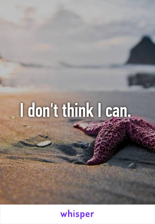 I don't think I can. 