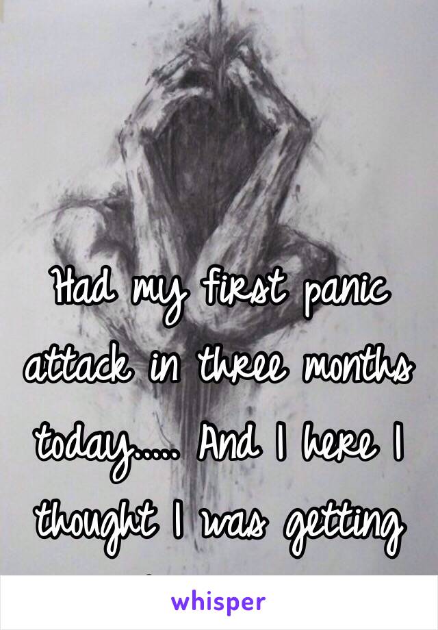 Had my first panic attack in three months today..... And I here I thought I was getting better :( 