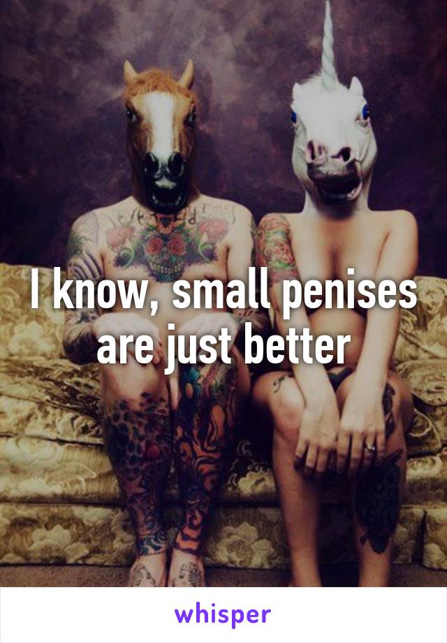 I know, small penises are just better