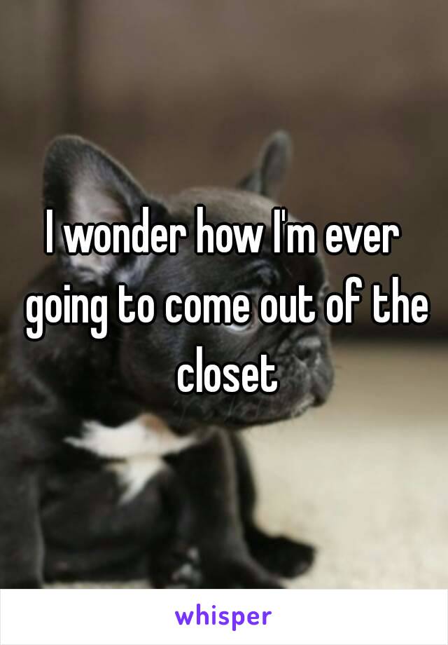 I wonder how I'm ever going to come out of the closet