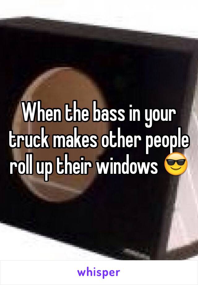 When the bass in your truck makes other people roll up their windows 😎