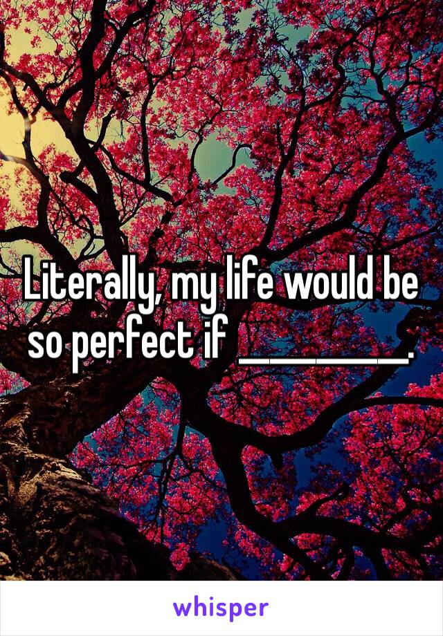 Literally, my life would be so perfect if ___________.