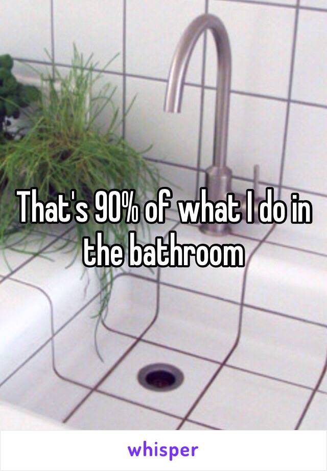 That's 90% of what I do in the bathroom 